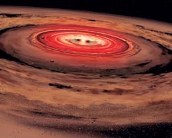 Возможно, примерно так выглядит вблизи бурый карлик OTS44, окруженный протопланетным диском