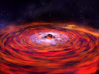 Горячий газовый диск, вращающийся вокруг нейтронной звезды. Рисунок с сайта nasa.gov. 