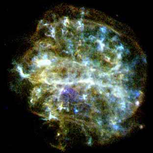 Оболочка сверхновой оказалась богатой кислородом