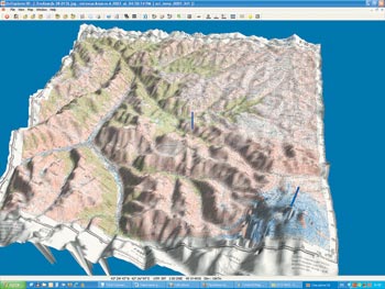 Трехмерная карта района Эльбруса.