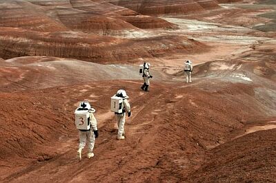 Имитация марсианской пустыни.