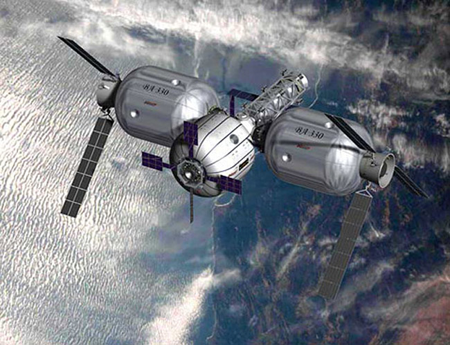 Sundancer и смежные модули — так должна выглядеть станция мистера Бигелоу. Первоначально она будет рассчитана на 6 человек, позже её расширят для 15 обитателей (иллюстрация Bigelow Aerospace).