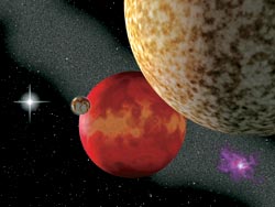 «;Горячий Юпитер» и его каменные спутники — экзопланеты земного типа. Вполне возможно, что есть системы, в которых обитаемы «луны», а не «земли»
