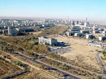 Вид города Байконур с высоты 80 метров. Фото Роскосмоса. 