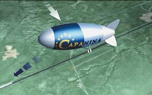 Стратосферный дирижабль CAPANINA будет поддерживать связь с землей, а также со своими 