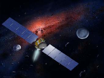 Аппарат Dawn в космосе. Изображение с сайта nasa.gov.