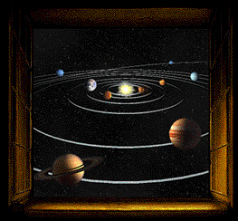 На масштабах в миллионы лет движение внешних планет Солнечной системы может быть хаотичным (изображение с сайта www.windows.ucar.edu).
