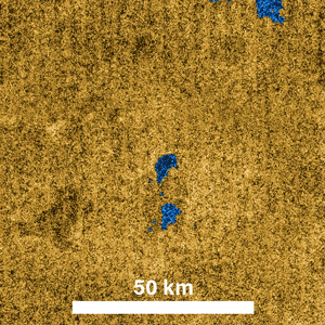 Три озера у южного полюса Титана //NASA/ESA.