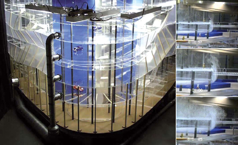  стадии проектирования Детцер сделал модель музея в масштабе 1 к 18 и начал устраивать в ней всяческие минизадымления (фото Imtech).