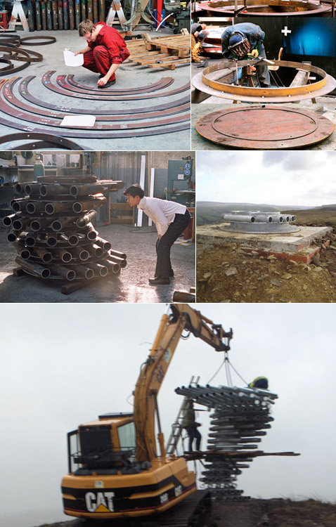 Процесс создания и установки Singing Ringing Tree (фото Gayle Knight, Mike Smith studio и с сайта bdonline.co.uk).