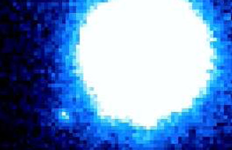 Один из непосредственных снимков системы 2M1207Ab: экзопланета видна в левом нижнем углу, рядом с коричневым карликом (фото ESO).